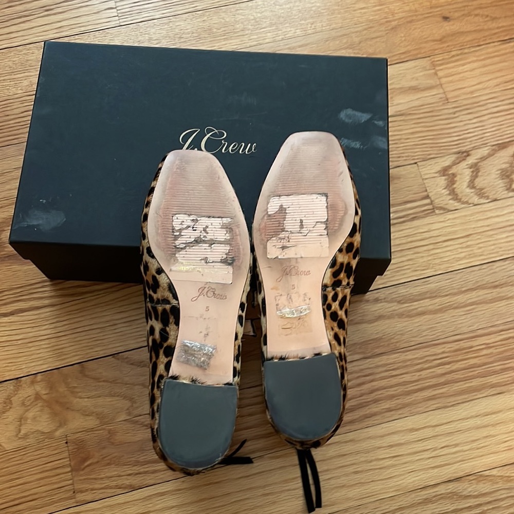 Euc J. Crew Sally Ballet With Straps In Calf Hair View 6